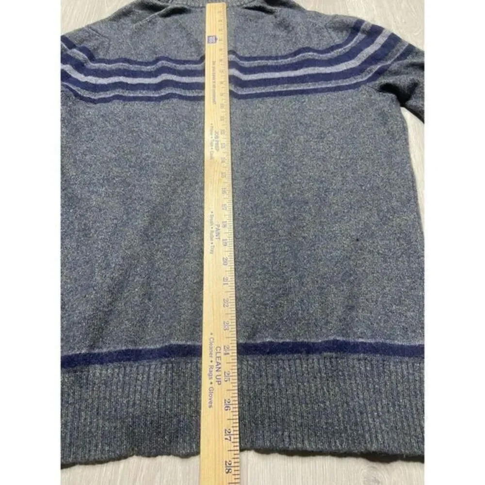 Banana Republic Sweater Men XL Merino‎ Wool Extra Fine Italian Henley Striped